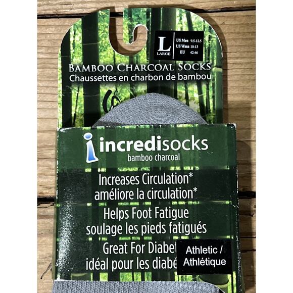 Incredisocks Charcoal Men’s Size 9.5-12.5 Athletic Gray Socks - NWT - Picture 4 of 5